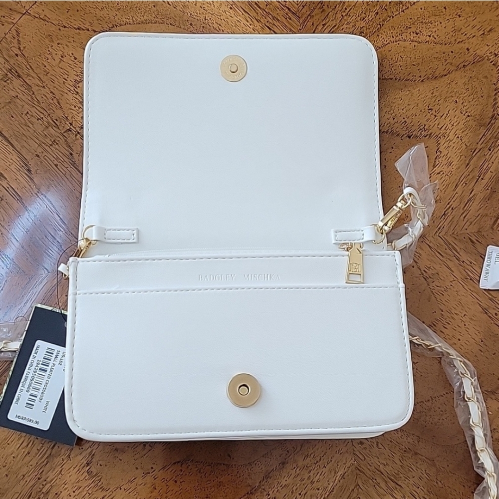 Badgley Mischka Pleated Crossbody NWT - Picture 5 of 9
